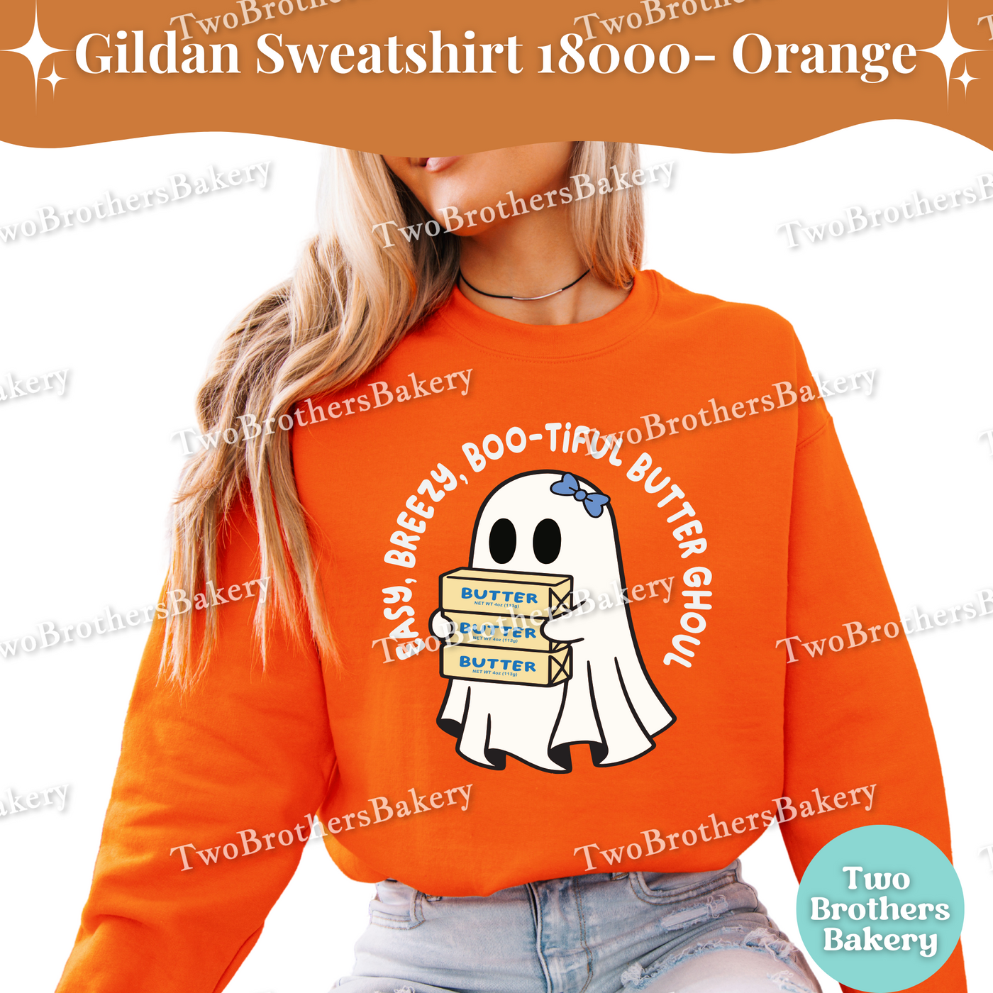 Easy Breezy Boo-tiful Butter Ghoul, Cute Halloween Baking Crewneck, Cottage Bakers, Fall Baking Top, Butter Sweatshirt, Halloween Baking Top