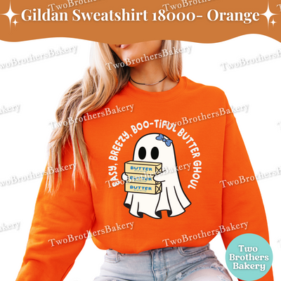 Easy Breezy Boo-tiful Butter Ghoul, Cute Halloween Baking Crewneck, Cottage Bakers, Fall Baking Top, Butter Sweatshirt, Halloween Baking Top