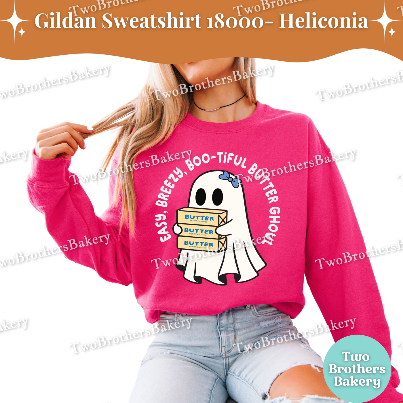 Easy Breezy Boo-tiful Butter Ghoul, Cute Halloween Baking Crewneck, Cottage Bakers, Fall Baking Top, Butter Sweatshirt, Halloween Baking Top
