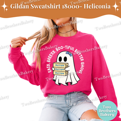 Easy Breezy Boo-tiful Butter Ghoul, Cute Halloween Baking Crewneck, Cottage Bakers, Fall Baking Top, Butter Sweatshirt, Halloween Baking Top