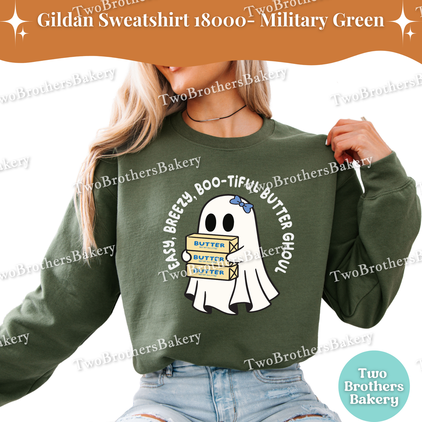 Easy Breezy Boo-tiful Butter Ghoul, Cute Halloween Baking Crewneck, Cottage Bakers, Fall Baking Top, Butter Sweatshirt, Halloween Baking Top