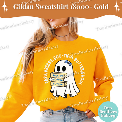 Easy Breezy Boo-tiful Butter Ghoul, Cute Halloween Baking Crewneck, Cottage Bakers, Fall Baking Top, Butter Sweatshirt, Halloween Baking Top