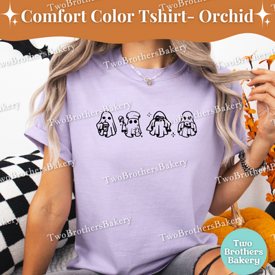 Halloween Ghost Shirt, Photography Videography Tee, Macaron Ghosts, Caffeine Fuel Tee, Spooky Baker, Content Creator Shirt, Autumn Ghost Tee
