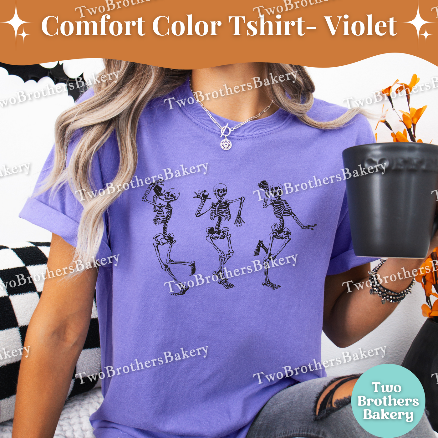 Dancing Skeletons, Halloween Baking Shirt, Cute Retro Spooky Baker Tee, Skeleton Bake Crew Shirt, Fall Kitchen Baking Top, Baking Skeletons