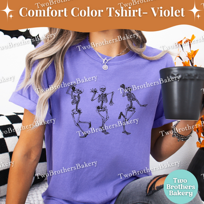 Dancing Skeletons, Halloween Baking Shirt, Cute Retro Spooky Baker Tee, Skeleton Bake Crew Shirt, Fall Kitchen Baking Top, Baking Skeletons