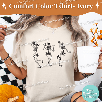 Dancing Skeletons, Halloween Baking Shirt, Cute Retro Spooky Baker Tee, Skeleton Bake Crew Shirt, Fall Kitchen Baking Top, Baking Skeletons