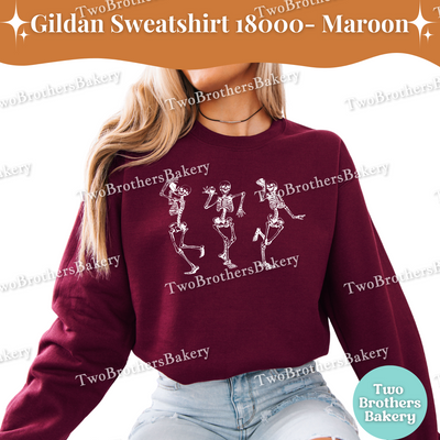 Dancing Skeleton Bakers Sweatshirt, Halloween Macaron, Cupcake & Cake Baking Crewneck, Spooky Fall Dessert Lover Shirt, Baking Skeletons