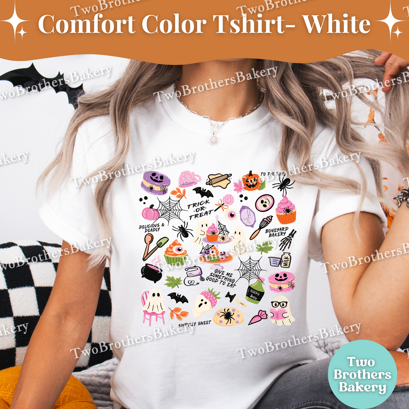 Halloween Baking Shirt, Cute Spooky Bakery Tee, Trick or Treat Baking T-Shirt, Fall Baker Shirt, Ghost Cupcake Top, Halloween Baking Crew