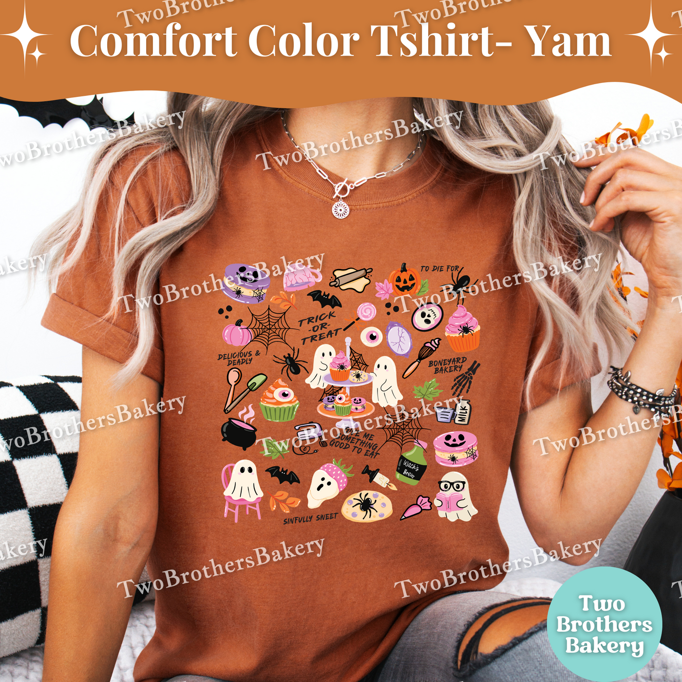 Halloween Baking Shirt, Cute Spooky Bakery Tee, Trick or Treat Baking T-Shirt, Fall Baker Shirt, Ghost Cupcake Top, Halloween Baking Crew