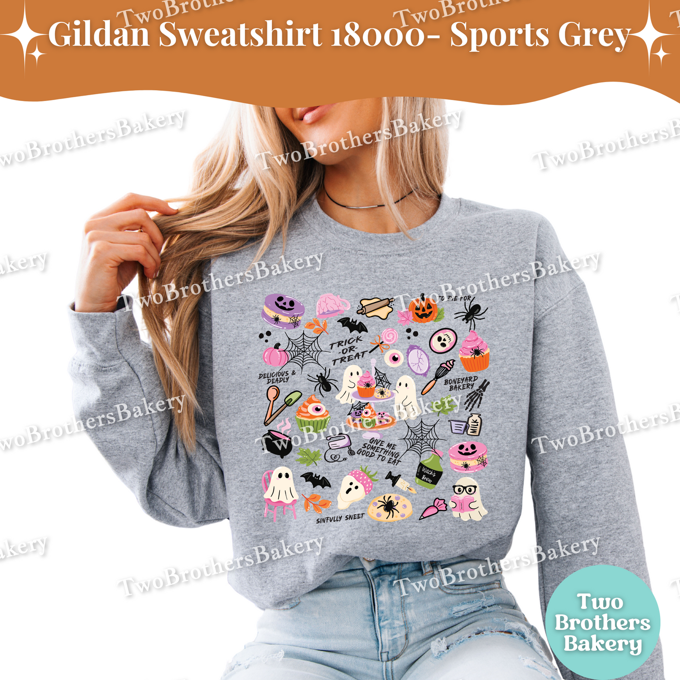 Halloween Baking Sweatshirt, Cute Ghost Bakers, Family Matching Fall Outfit, Spooky Baker Crewneck, Halloween Baking Crew, Haunted Bakery