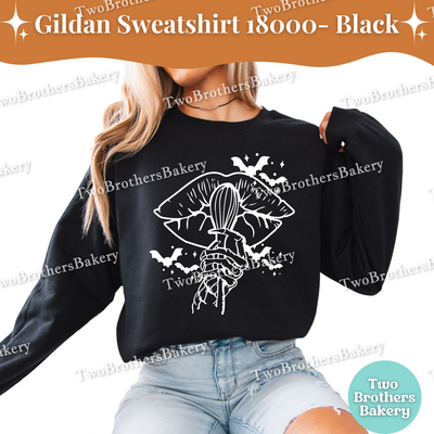 Halloween Baking Sweatshirt, Spooky Lips & Whisk Design, Skeleton Hand, Goth Baker Fall Crewneck, Funny Ghost Kitchen Pullover, Spooky Baker
