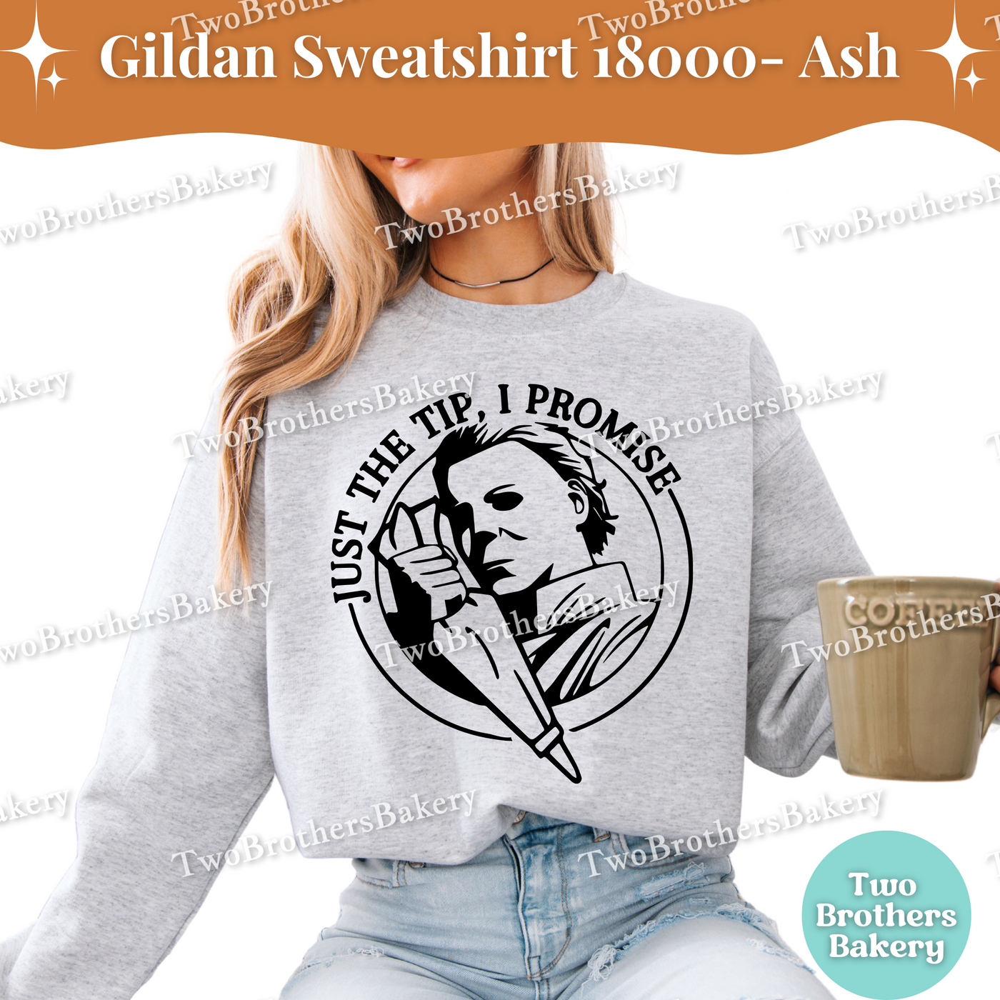 Just the Tip I Promise Halloween Baking Sweatshirt, Fall Spooky Sweatshirt, Michael Myers Inspired Crewneck, Funny Halloween Baking Top