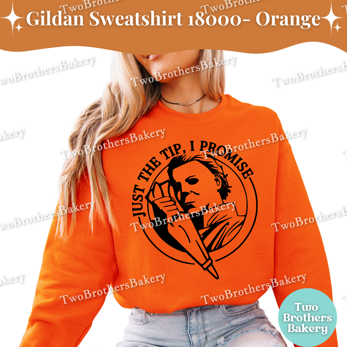 Just the Tip I Promise Halloween Baking Sweatshirt, Fall Spooky Sweatshirt, Michael Myers Inspired Crewneck, Funny Halloween Baking Top