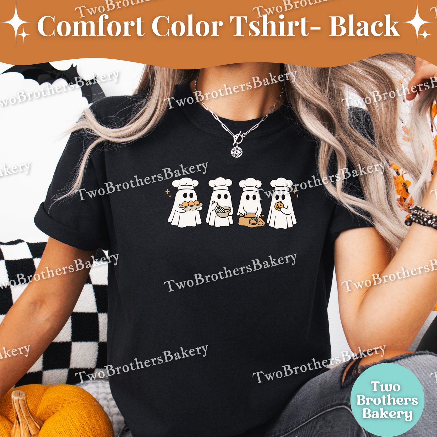 Cookie Baking Ghosts, Cute Ghost Shirt, Cute Spooky Baking Tee, Cookie Baker, Autumn Baking, Ghost Kitchen Crew, Halloween Baking Shirt