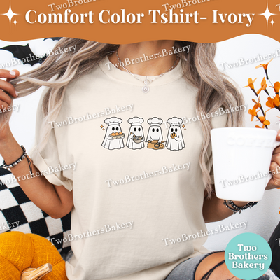 Cookie Baking Ghosts, Cute Ghost Shirt, Cute Spooky Baking Tee, Cookie Baker, Autumn Baking, Ghost Kitchen Crew, Halloween Baking Shirt