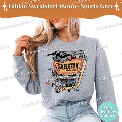 Skeleton Bakery Halloween Sweatshirt, Retro Baking Crewneck, Fall Sweater for Bakers, Vintage Halloween Top, Spooky Baker, Halloween Baker
