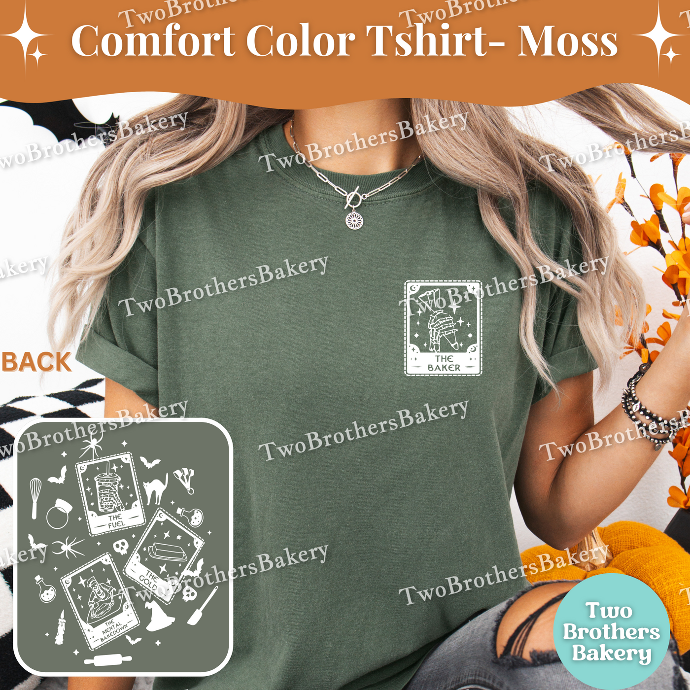 Tarot Card Shirt, Spooky Baker, Tarot Card Baker, Bats Witch Spells Potion Design, Halloween Baking Shirt, Cute Halloween Baking Tee