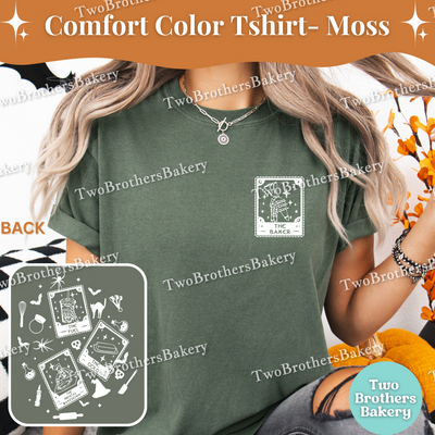Tarot Card Shirt, Spooky Baker, Tarot Card Baker, Bats Witch Spells Potion Design, Halloween Baking Shirt, Cute Halloween Baking Tee