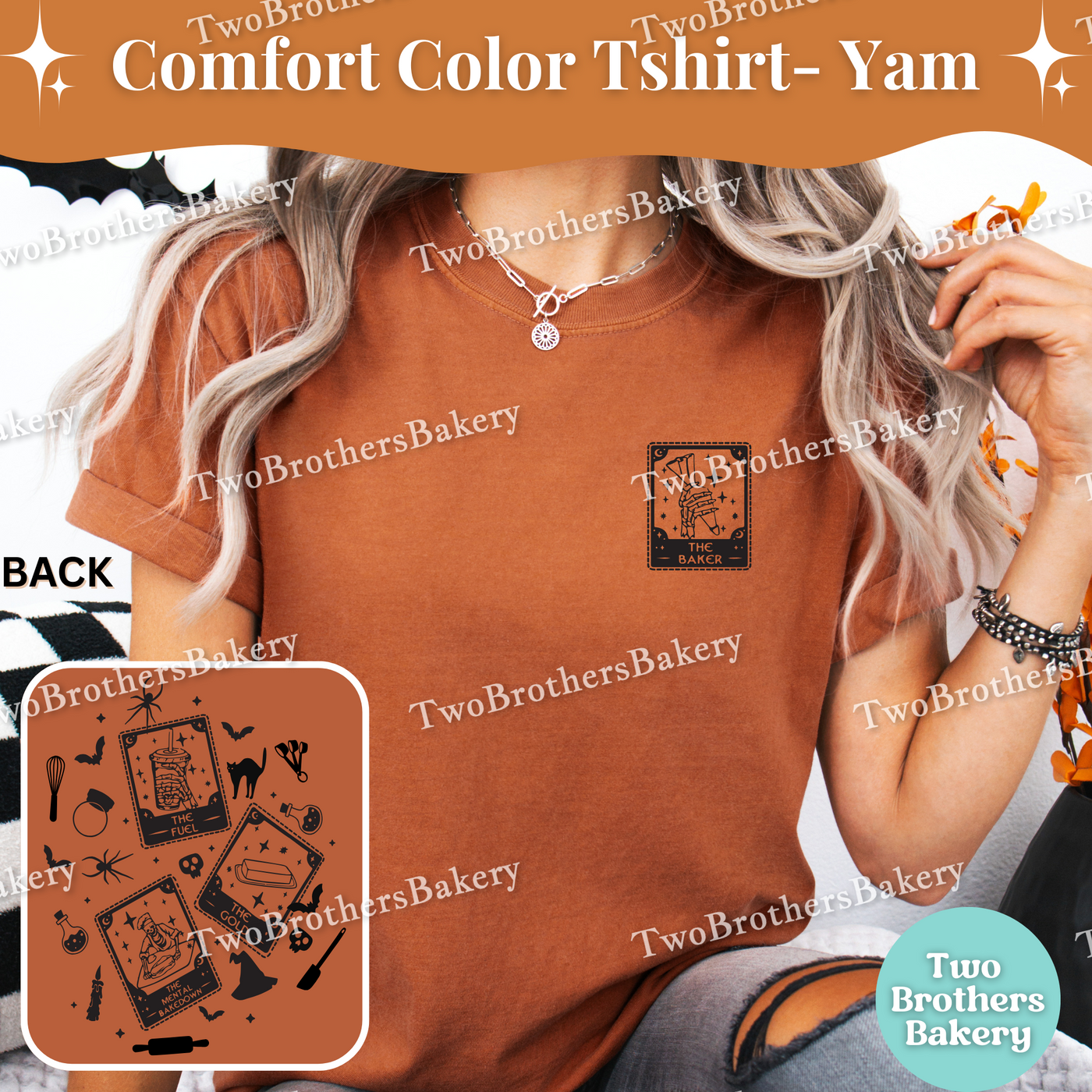 Tarot Card Shirt, Spooky Baker, Tarot Card Baker, Bats Witch Spells Potion Design, Halloween Baking Shirt, Cute Halloween Baking Tee