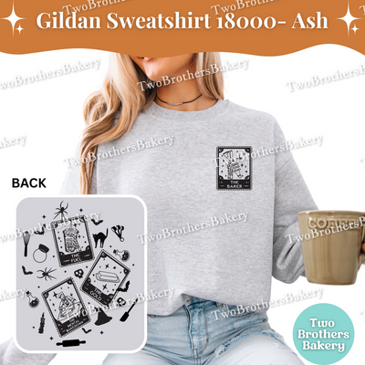 Tarot Card Sweatshirt, Baker Tarot Cards, Witchy Baker, Spooky Baker, Halloween Baking Sweatshirt, Black Cat Bats Spells Potions Top