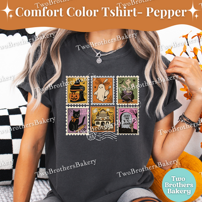 Baking Stamp Shirt, Retro Postage Stamp, Ghost Witch Bakery, Spooky Baker Graphic Top, Halloween Baking Tee, Spooky Baker, Haunted Bakery