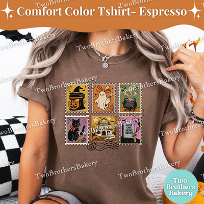 Baking Stamp Shirt, Retro Postage Stamp, Ghost Witch Bakery, Spooky Baker Graphic Top, Halloween Baking Tee, Spooky Baker, Haunted Bakery