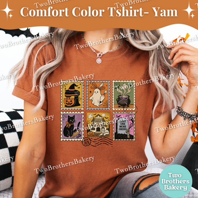 Baking Stamp Shirt, Retro Postage Stamp, Ghost Witch Bakery, Spooky Baker Graphic Top, Halloween Baking Tee, Spooky Baker, Haunted Bakery