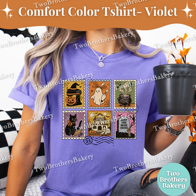 Baking Stamp Shirt, Retro Postage Stamp, Ghost Witch Bakery, Spooky Baker Graphic Top, Halloween Baking Tee, Spooky Baker, Haunted Bakery