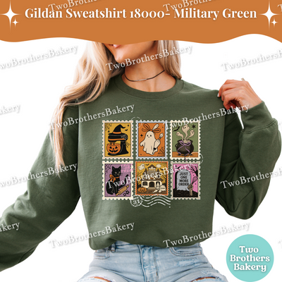 Halloween Baking Sweatshirt, Cottage Baker, Halloween Postage Stamp Design, Spooky Cute Fall Sweater, Spooky Baker Sweatshirt, Baking Stamps
