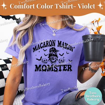 Momster Tshirt, Halloween Baking Tee, Spooky Baker, Halloween Mom Shirt, Mommy and Me Costume, Family Halloween Tees, Halloween Macarons