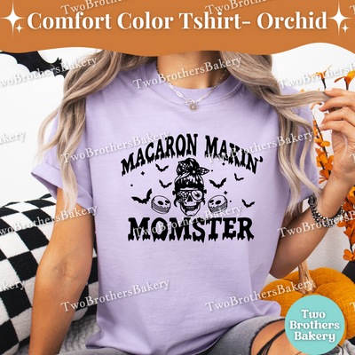 Momster Tshirt, Halloween Baking Tee, Spooky Baker, Halloween Mom Shirt, Mommy and Me Costume, Family Halloween Tees, Halloween Macarons