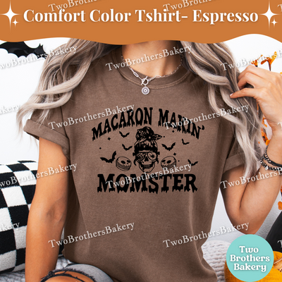 Momster Tshirt, Halloween Baking Tee, Spooky Baker, Halloween Mom Shirt, Mommy and Me Costume, Family Halloween Tees, Halloween Macarons