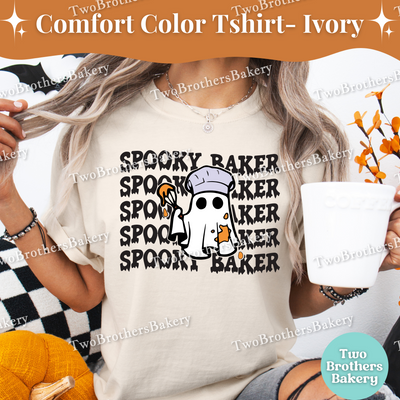 Spooky Baker Halloween Shirt, Mommy and Me Baking Costume, Ghost Baker Tee, Fall Baking Shirt, Family Matching Halloween Tees, Ghost Baker