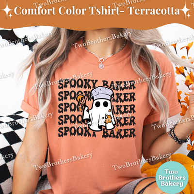 Spooky Baker Halloween Shirt, Mommy and Me Baking Costume, Ghost Baker Tee, Fall Baking Shirt, Family Matching Halloween Tees, Ghost Baker