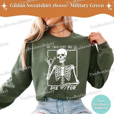 My Cake Pops Are To Die For Sweatshirt, Funny Halloween Baking Shirt, Skeleton Cake Pop Lover Gift, Spooky Baker Crewneck Cakepop Pullover