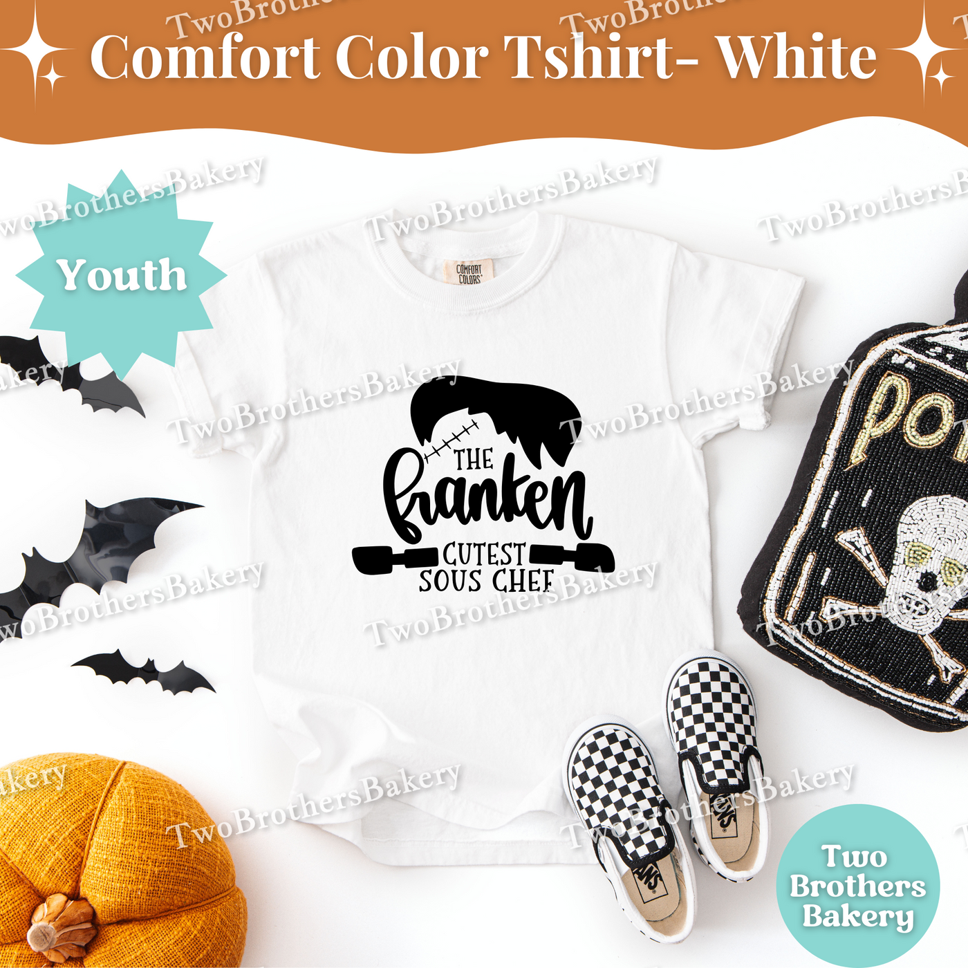 Frankenstein Kid Tee, Cutest Sous Chef, Kids Halloween Baking Shirt, Spooky Kid Baker, Halloween Baking Tee for Kids, Cute Halloween Kid Tee