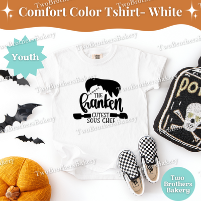 Frankenstein Kid Tee, Cutest Sous Chef, Kids Halloween Baking Shirt, Spooky Kid Baker, Halloween Baking Tee for Kids, Cute Halloween Kid Tee