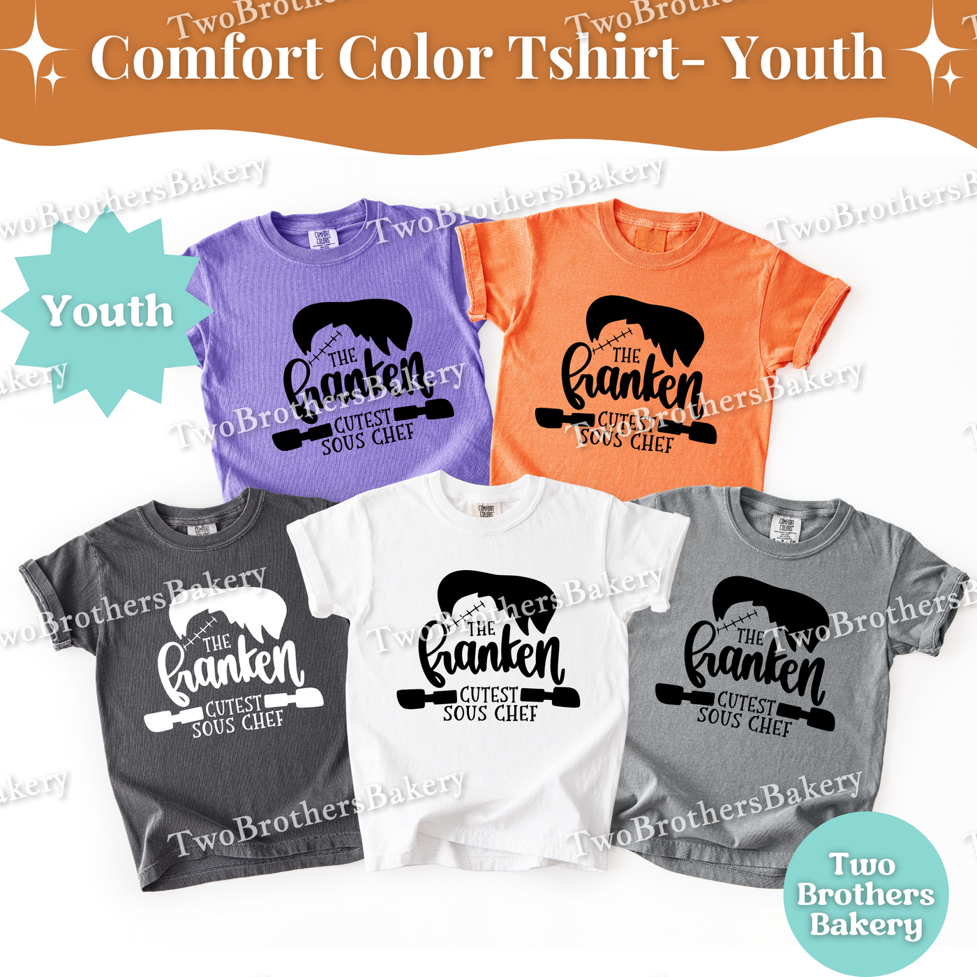 Frankenstein Kid Tee, Cutest Sous Chef, Kids Halloween Baking Shirt, Spooky Kid Baker, Halloween Baking Tee for Kids, Cute Halloween Kid Tee