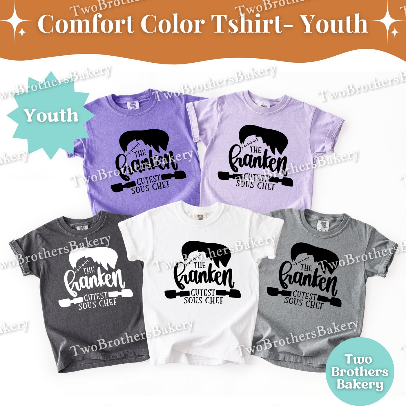 Frankenstein Kid Tee, Cutest Sous Chef, Kids Halloween Baking Shirt, Spooky Kid Baker, Halloween Baking Tee for Kids, Cute Halloween Kid Tee