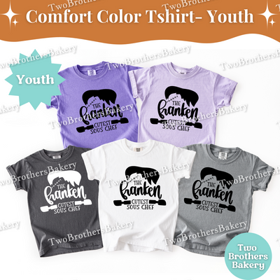 Frankenstein Kid Tee, Cutest Sous Chef, Kids Halloween Baking Shirt, Spooky Kid Baker, Halloween Baking Tee for Kids, Cute Halloween Kid Tee