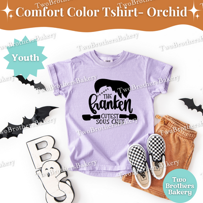 Frankenstein Kid Tee, Cutest Sous Chef, Kids Halloween Baking Shirt, Spooky Kid Baker, Halloween Baking Tee for Kids, Cute Halloween Kid Tee