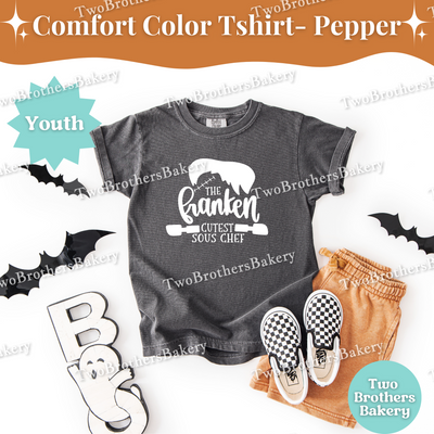 Frankenstein Kid Tee, Cutest Sous Chef, Kids Halloween Baking Shirt, Spooky Kid Baker, Halloween Baking Tee for Kids, Cute Halloween Kid Tee