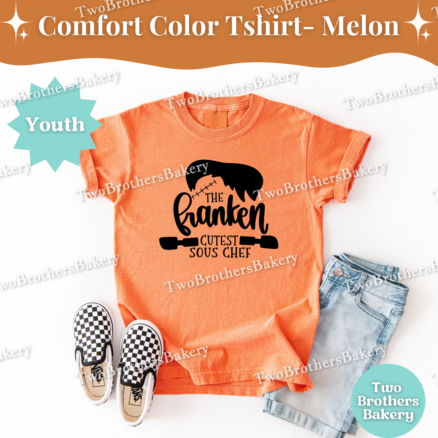 Frankenstein Kid Tee, Cutest Sous Chef, Kids Halloween Baking Shirt, Spooky Kid Baker, Halloween Baking Tee for Kids, Cute Halloween Kid Tee