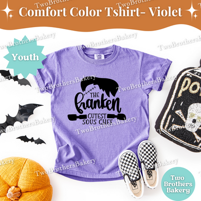 Frankenstein Kid Tee, Cutest Sous Chef, Kids Halloween Baking Shirt, Spooky Kid Baker, Halloween Baking Tee for Kids, Cute Halloween Kid Tee