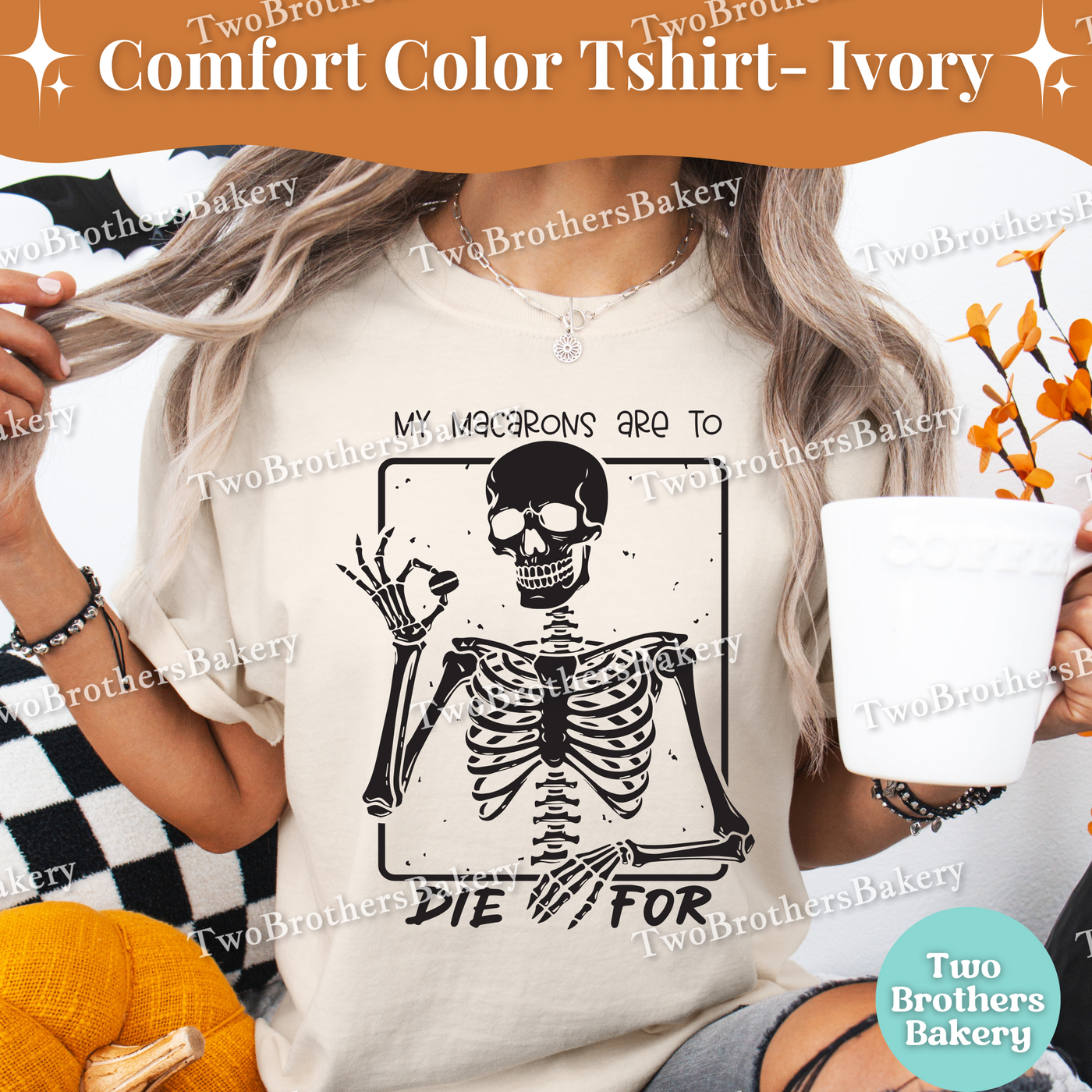 My Macarons Are to Die For Shirt, Funny Halloween Baking Shirt, Skeleton Baker, Spooky Baker, Macaron Baker Tee, Spooky Macaron Baking Tee