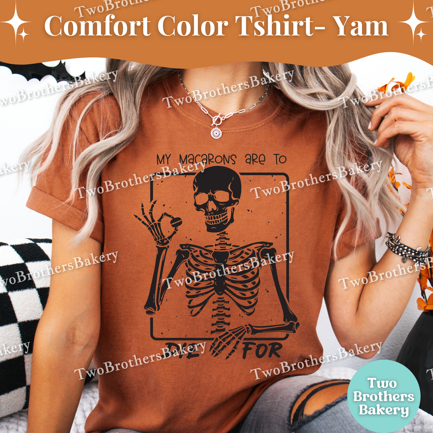My Macarons Are to Die For Shirt, Funny Halloween Baking Shirt, Skeleton Baker, Spooky Baker, Macaron Baker Tee, Spooky Macaron Baking Tee
