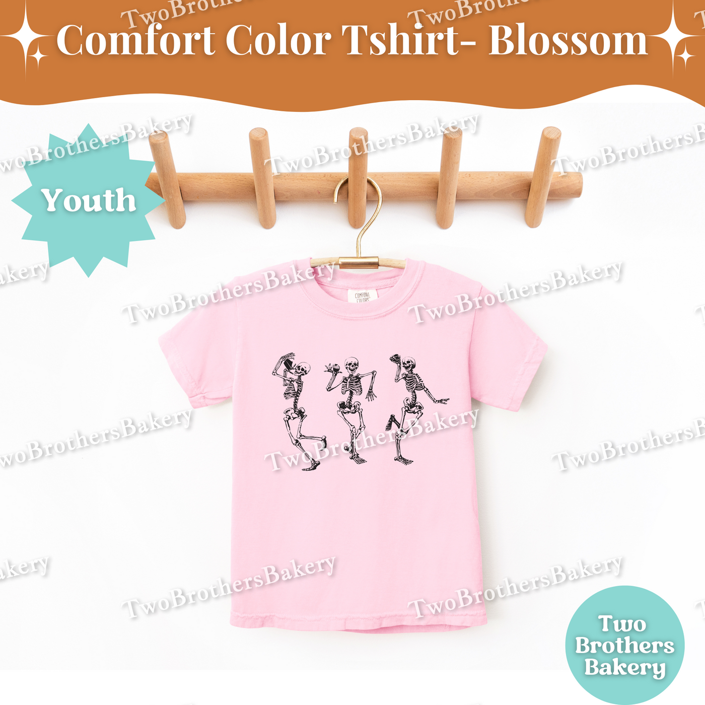 Youth Halloween Baking Shirt, Comfort Colors Skeleton Eating Cake Tee, Kids Fall Bakery Shirt, Mommy & Me Matching Baking Outfit, Kid Baker
