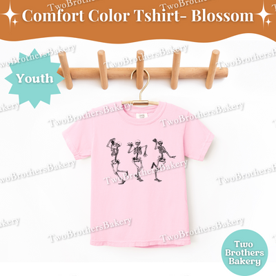 Youth Halloween Baking Shirt, Comfort Colors Skeleton Eating Cake Tee, Kids Fall Bakery Shirt, Mommy & Me Matching Baking Outfit, Kid Baker