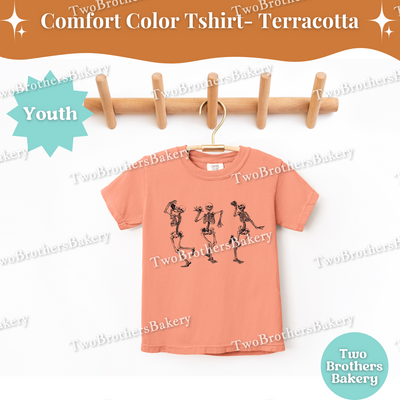 Youth Halloween Baking Shirt, Comfort Colors Skeleton Eating Cake Tee, Kids Fall Bakery Shirt, Mommy & Me Matching Baking Outfit, Kid Baker