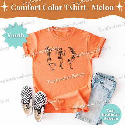 Youth Halloween Baking Shirt, Comfort Colors Skeleton Eating Cake Tee, Kids Fall Bakery Shirt, Mommy & Me Matching Baking Outfit, Kid Baker